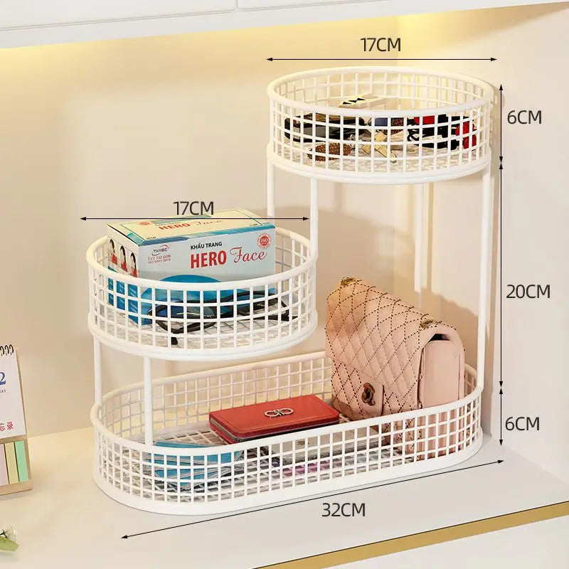 Fruit and Vegetable Storage Box Cosmetics Storage Rack Desktop Storage Rack Wrought Iron