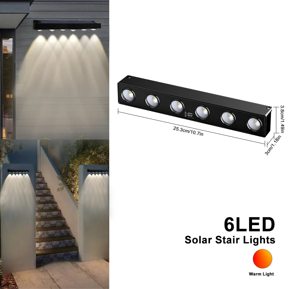 Outdoor LED Solar Wall Sign Light Garden Landscape Light 4/6/8 LED Waterproof Bright Solar Address Lights