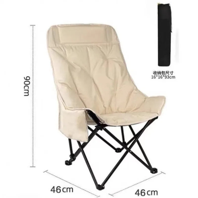 Outdoor Thickened Folding Chair Comfortable High Backrest Stable Portable Outdoor Chair