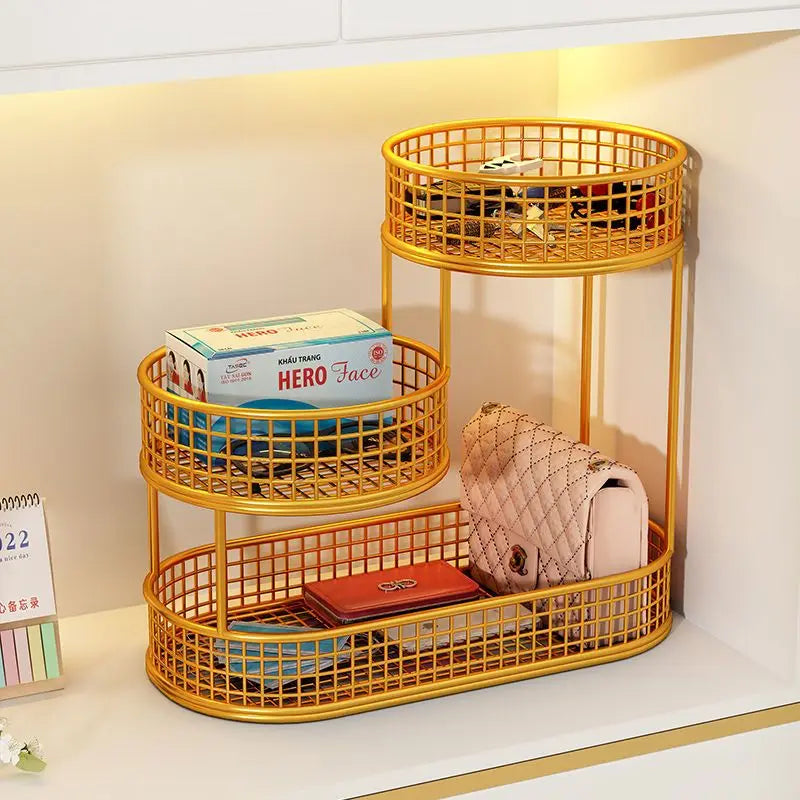 Fruit and Vegetable Storage Box Cosmetics Storage Rack Desktop Storage Rack Wrought Iron