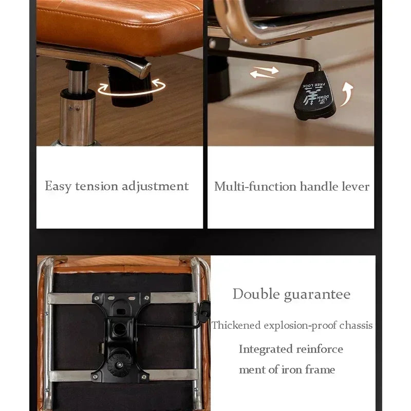 New Japanese Rattan Computer Chair Retro Rotating Chair Comfortable Study Desk Breathable Armrest
