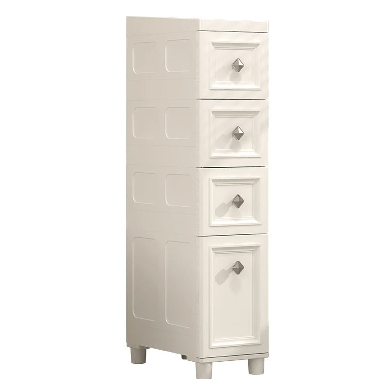 Narrow Storage Cabinet with Drawers & Wheels 14/18cm Bathroom Kitchen Organizer Waterproof