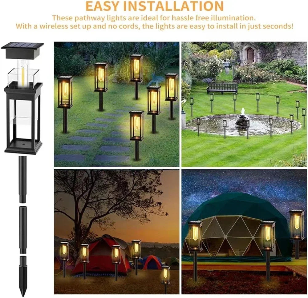 Solar Pathway Lights Waterproof take Lights Warm White Solar Light for Garden Walkway Driveway Yard Lawn