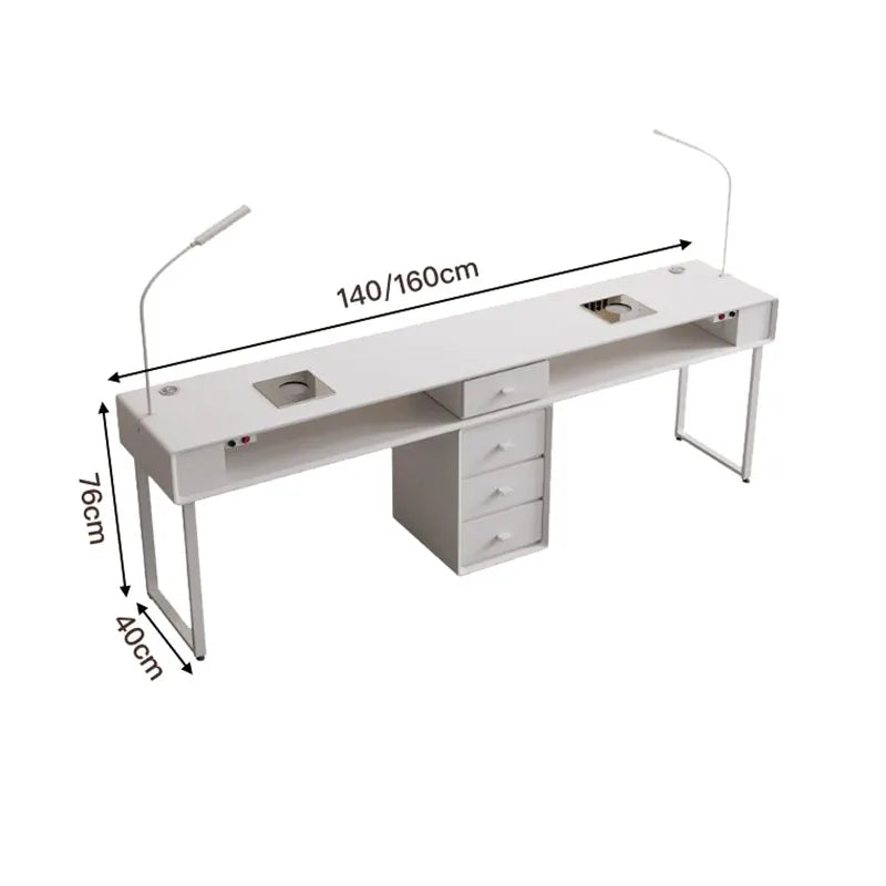 Salon Nail Stylist Desk Professional LED Light Nail Manicure Table Beauty Manicure Equipment