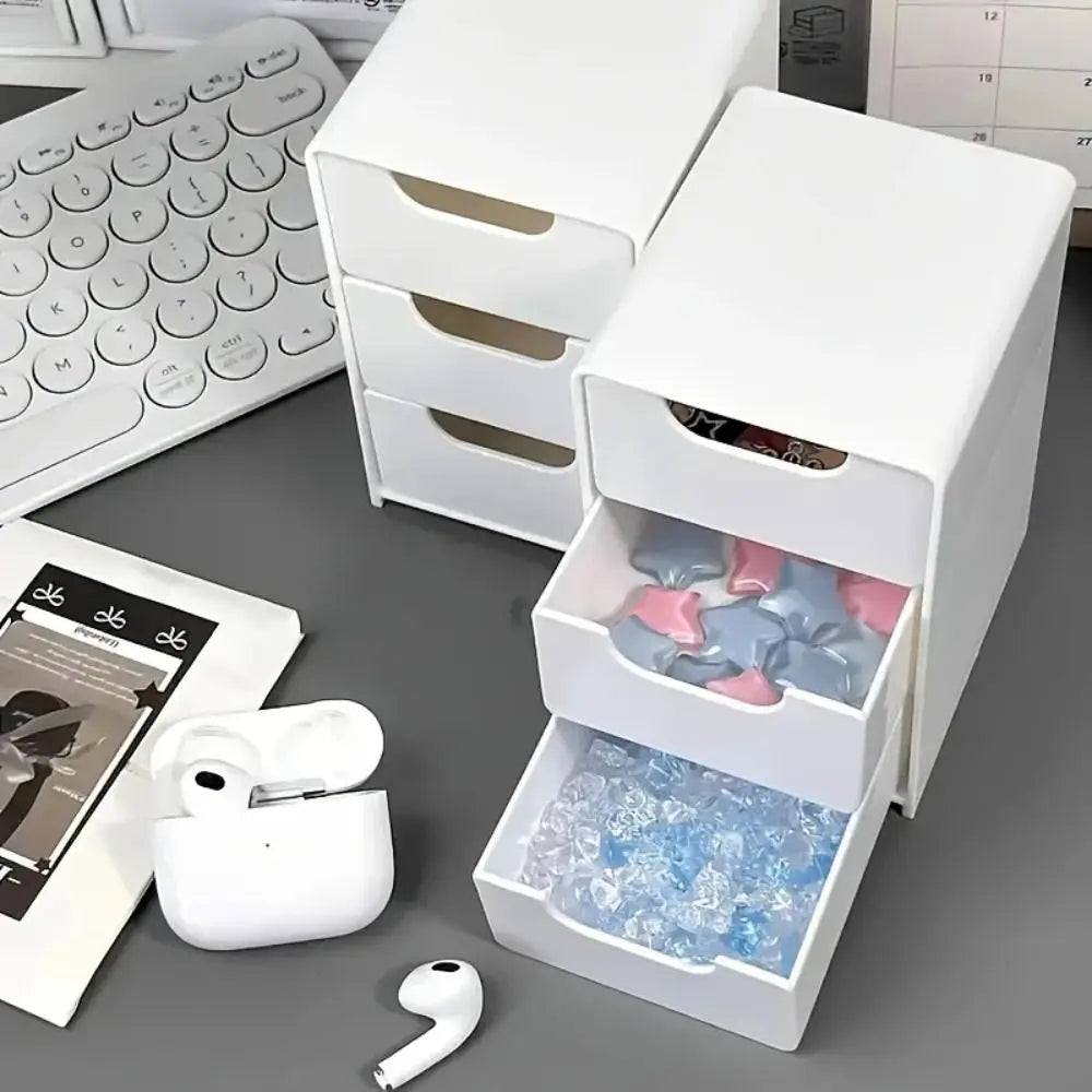 3-Tier Desktop Storage Box Mini Large Capacity Jewelry Box Drawer Style Divider Box