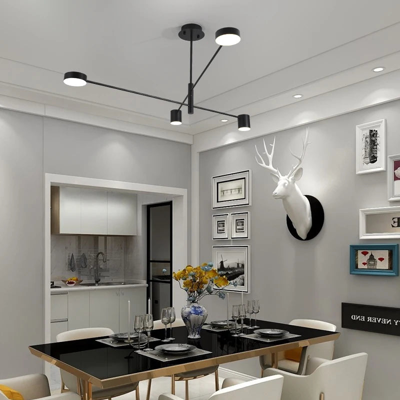 New Modern LED Chandelier Lights Bedroom Living Dining Room Gold Black Indoor Fixture Lighting