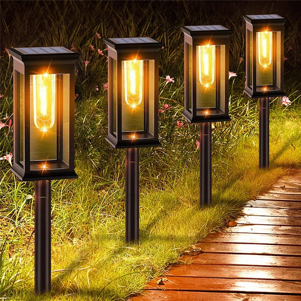 Solar Pathway Lights Waterproof take Lights Warm White Solar Light for Garden Walkway Driveway Yard Lawn