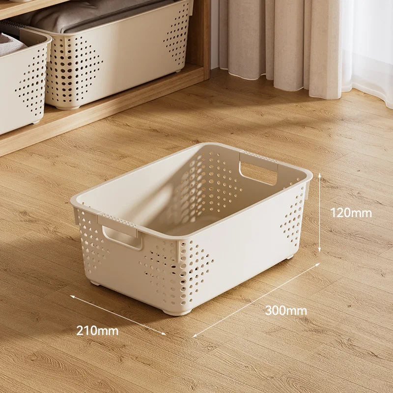 Large Plastic Rectangular Storage Box for Kitchen Nursery Toy Organizer Desktop Basket for Miscellaneous