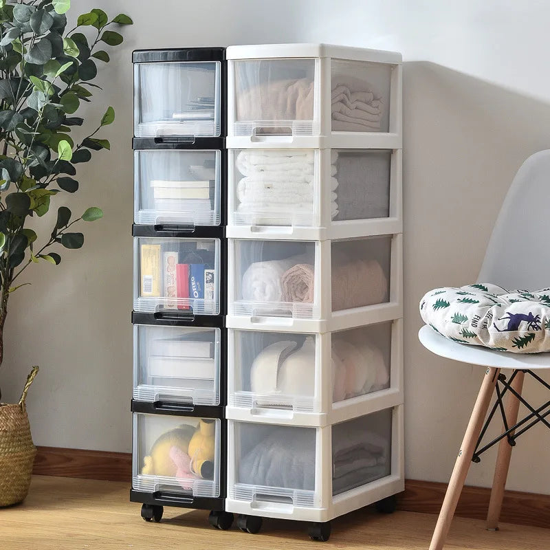 3/4/5 Layers Multi-layer Storage Box Plastic Drawer  Portable Documents Clothes Cabinet Strong
