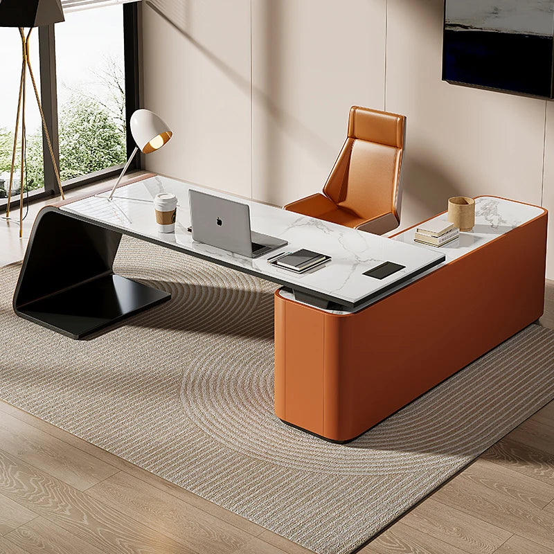 Light Luxury Italy Designer Office Desk Rock Plate Modern Consult Medical Offic Desk Minimalist High