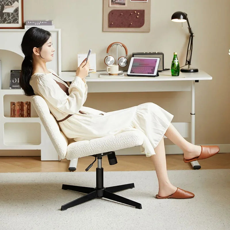 Relaxing Chair With A Backrest Rocking Lift Velvet Bedroom Cream Wind Dressing Chair Vanity