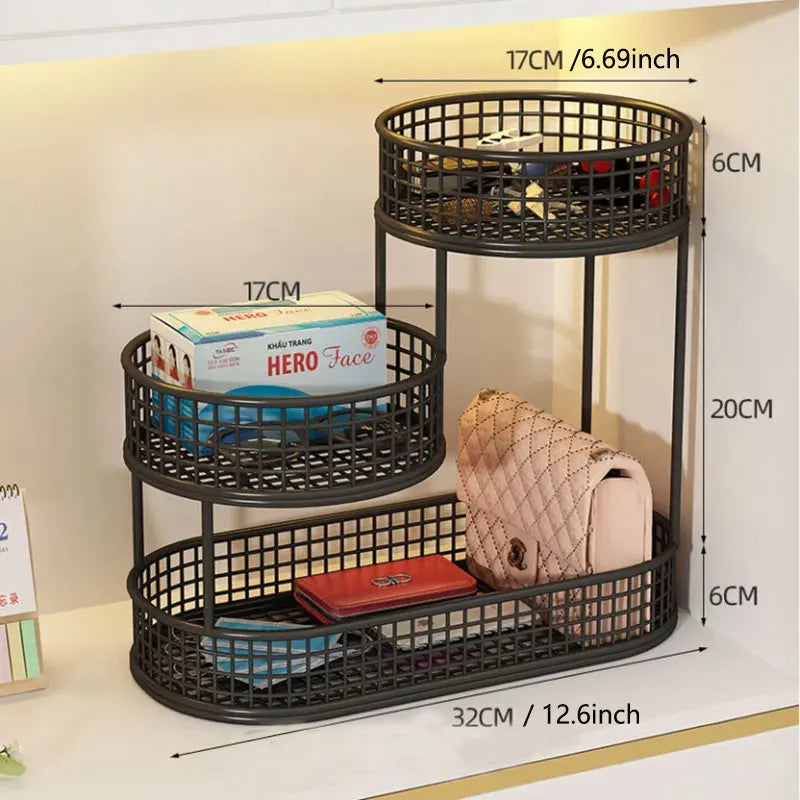 Fruit and Vegetable Storage Box Cosmetics Storage Rack Desktop Storage Rack Wrought Iron