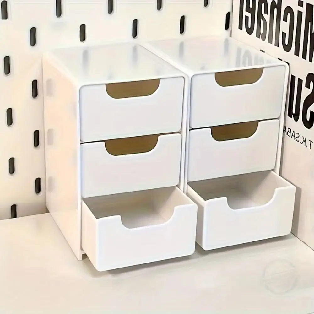 3-Tier Desktop Storage Box Mini Large Capacity Jewelry Box Drawer Style Divider Box