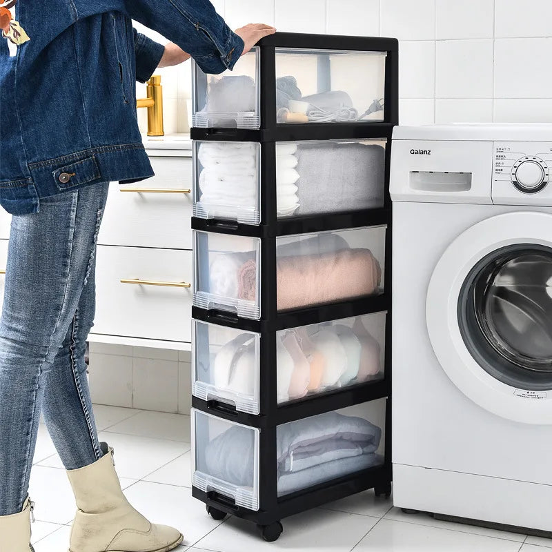 3/4/5 Layers Multi-layer Storage Box Plastic Drawer  Portable Documents Clothes Cabinet Strong