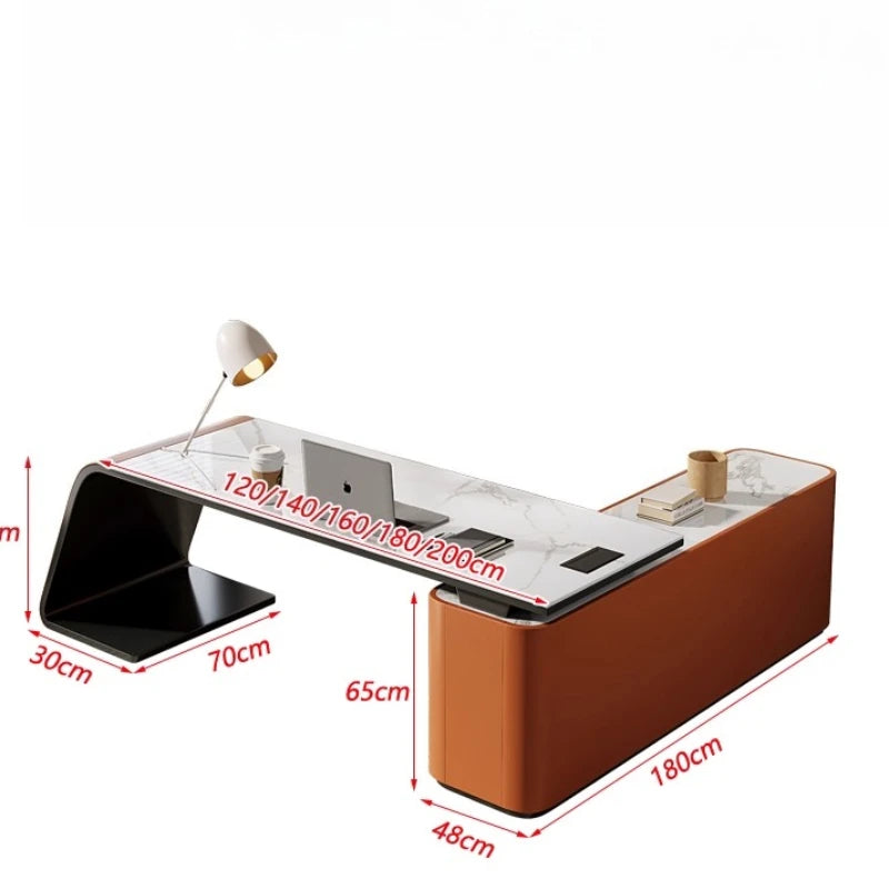 Light Luxury Italy Designer Office Desk Rock Plate Modern Consult Medical Offic Desk Minimalist High