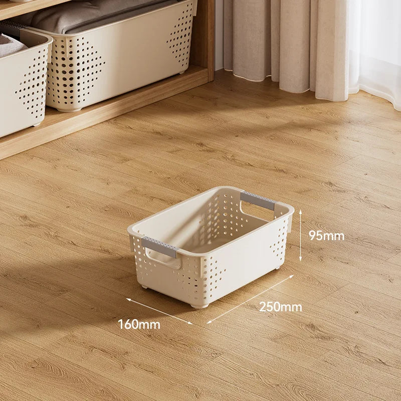 Large Plastic Rectangular Storage Box for Kitchen Nursery Toy Organizer Desktop Basket for Miscellaneous