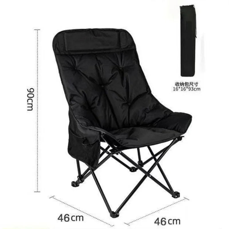 Outdoor Thickened Folding Chair Comfortable High Backrest Stable Portable Outdoor Chair