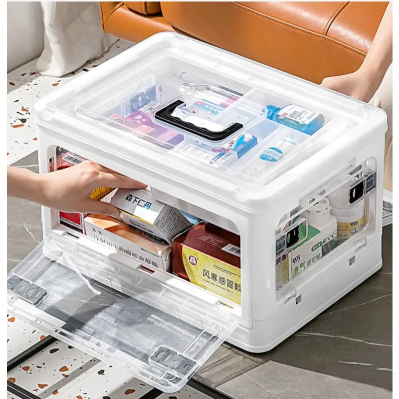 Medicine  Large Capacity Household Storage Box Transparent Emergency Medicine Box Foldable