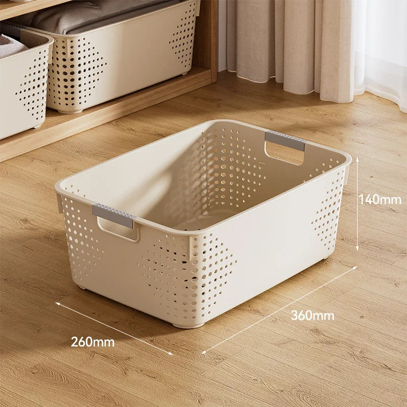 Large Plastic Rectangular Storage Box for Kitchen Nursery Toy Organizer Desktop Basket for Miscellaneous