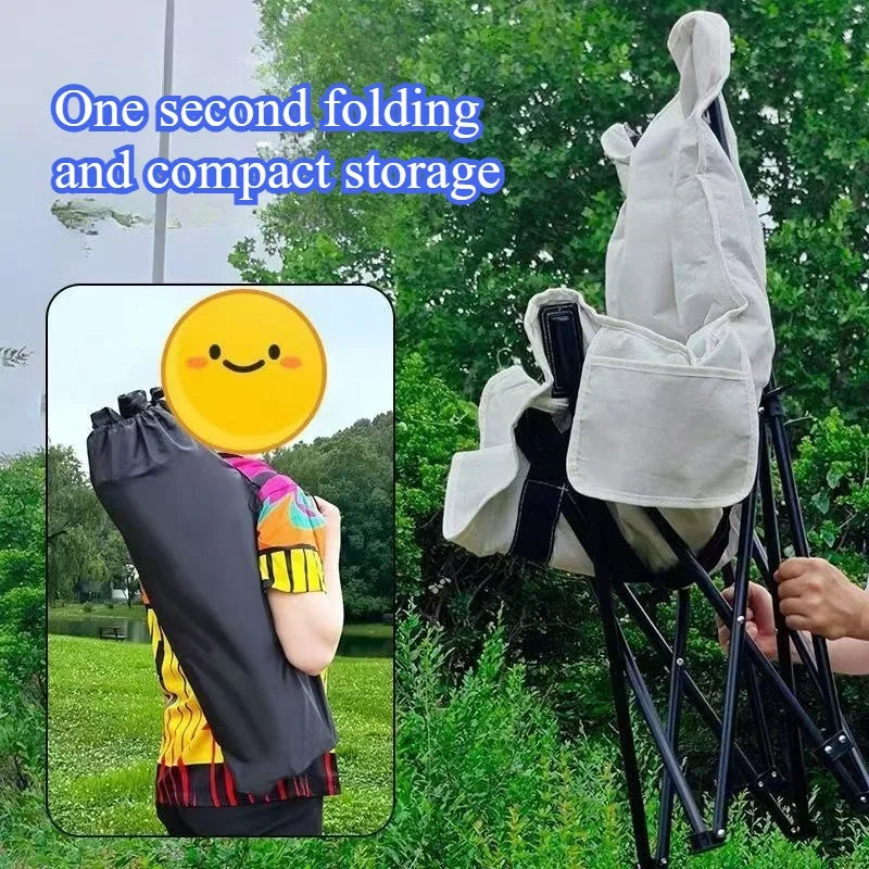Outdoor Thickened Folding Chair Comfortable High Backrest Stable Portable Outdoor Chair