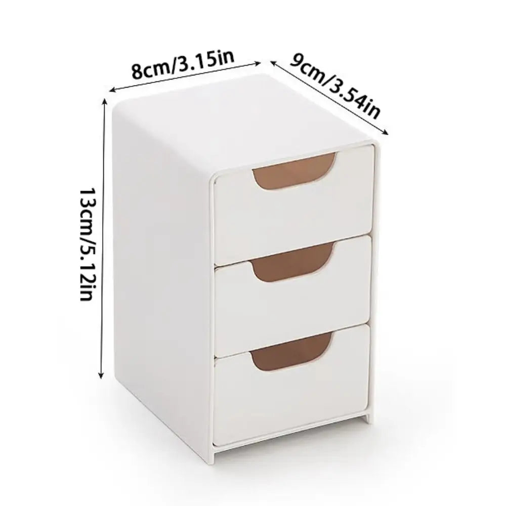 3-Tier Desktop Storage Box Mini Large Capacity Jewelry Box Drawer Style Divider Box