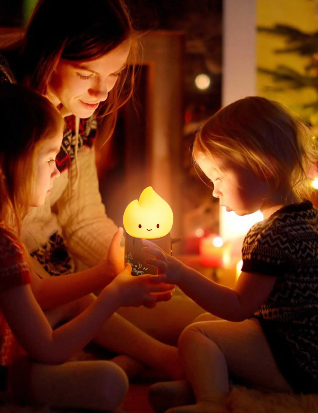 Flameless Candles Night Light Cute Sleeping Nightlights Dimmable 2 Lighting Modes Bedside Lamp