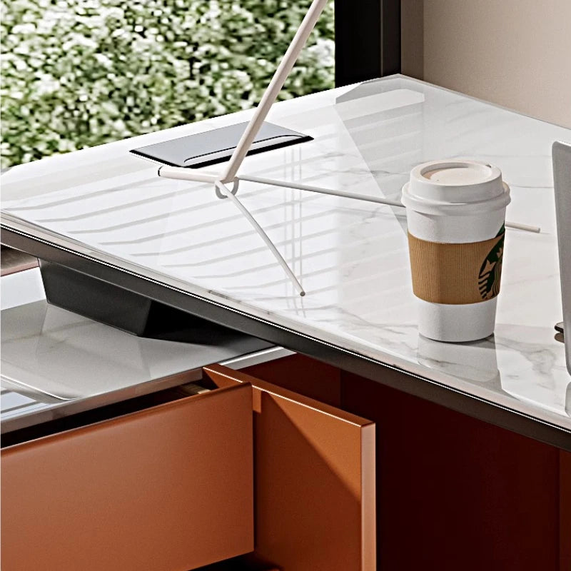 Light Luxury Italy Designer Office Desk Rock Plate Modern Consult Medical Offic Desk Minimalist High