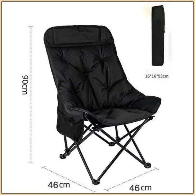 Outdoor Thickened Folding Chair Comfortable High Backrest Stable Portable Outdoor Chair