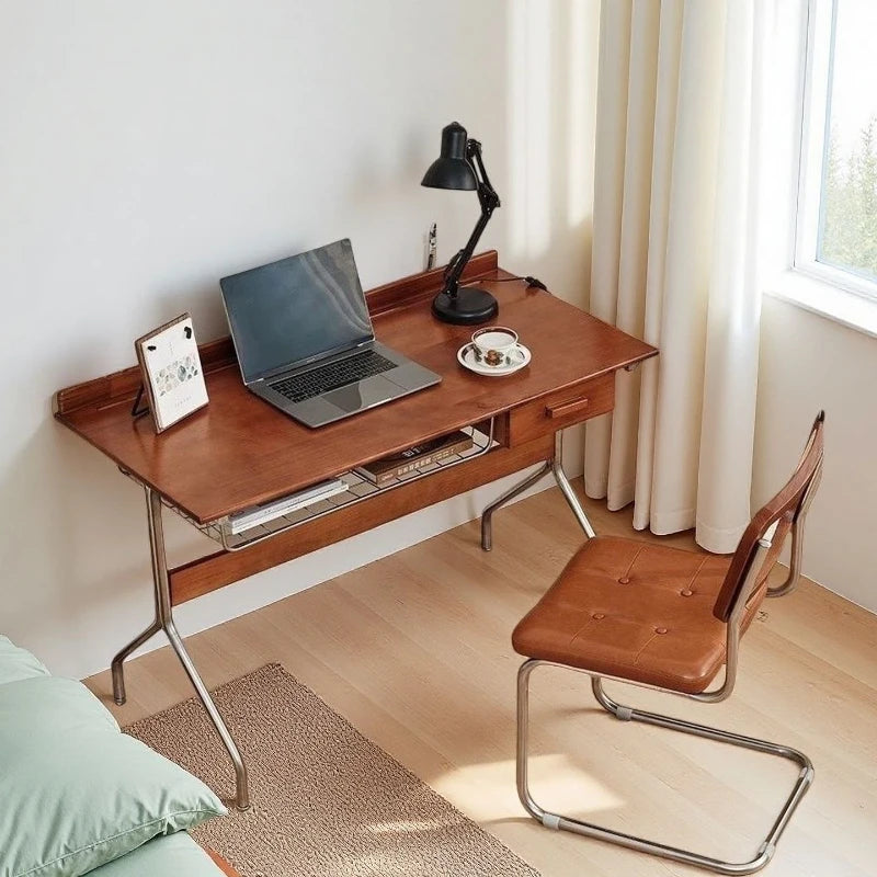 Stainless Steel Antique Style Study Desk,computer Desk,living Room Work Desk with Drawers