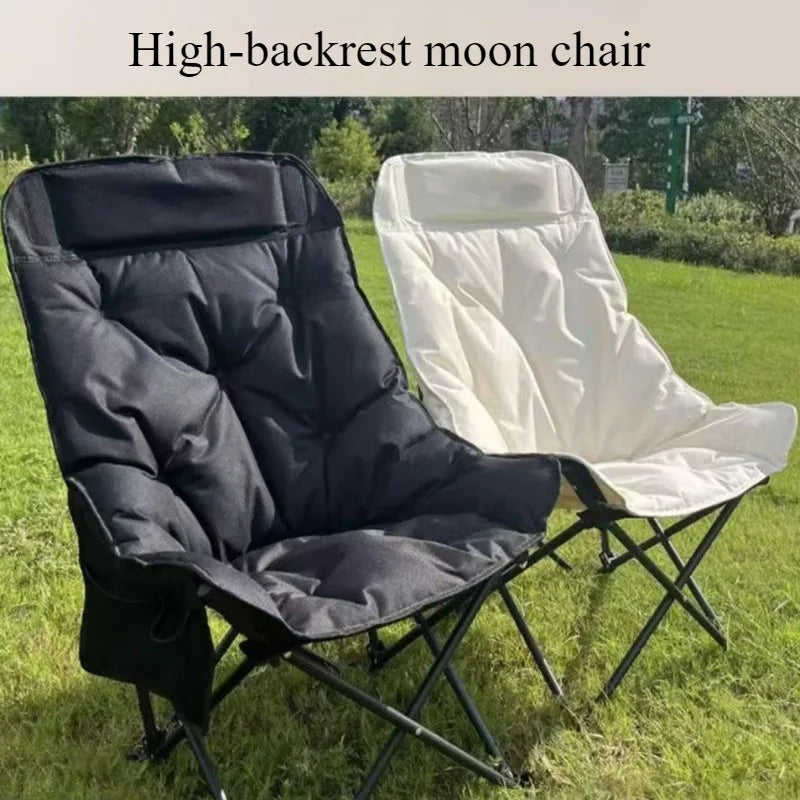 Outdoor Thickened Folding Chair Comfortable High Backrest Stable Portable Outdoor Chair