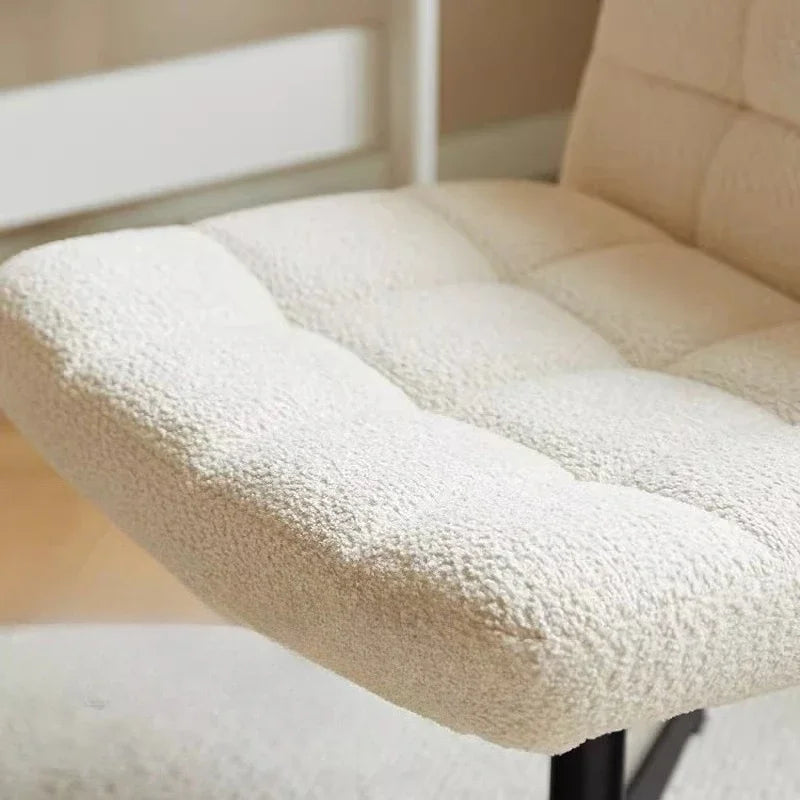 Relaxing Chair With A Backrest Rocking Lift Velvet Bedroom Cream Wind Dressing Chair Vanity