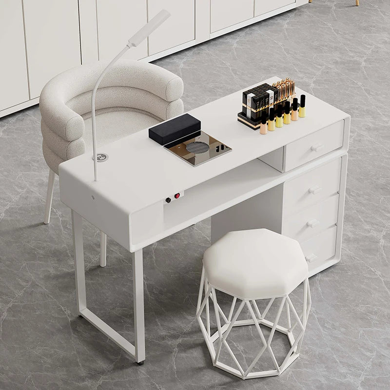 Salon Nail Stylist Desk Professional LED Light Nail Manicure Table Beauty Manicure Equipment