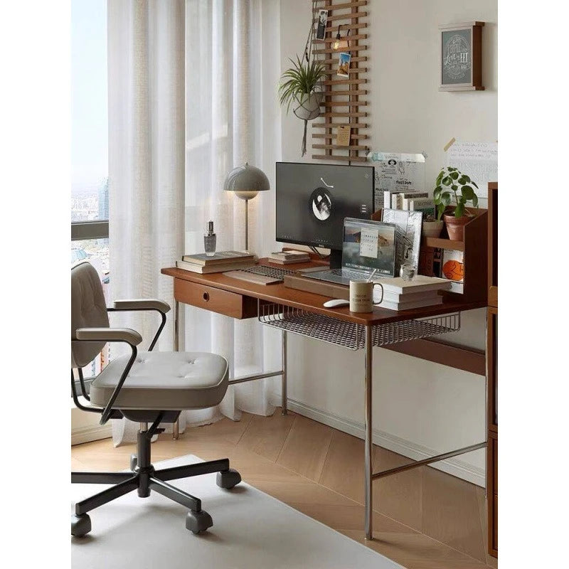 Stainless Steel Antique Style Study Desk,computer Desk,living Room Work Desk with Drawers