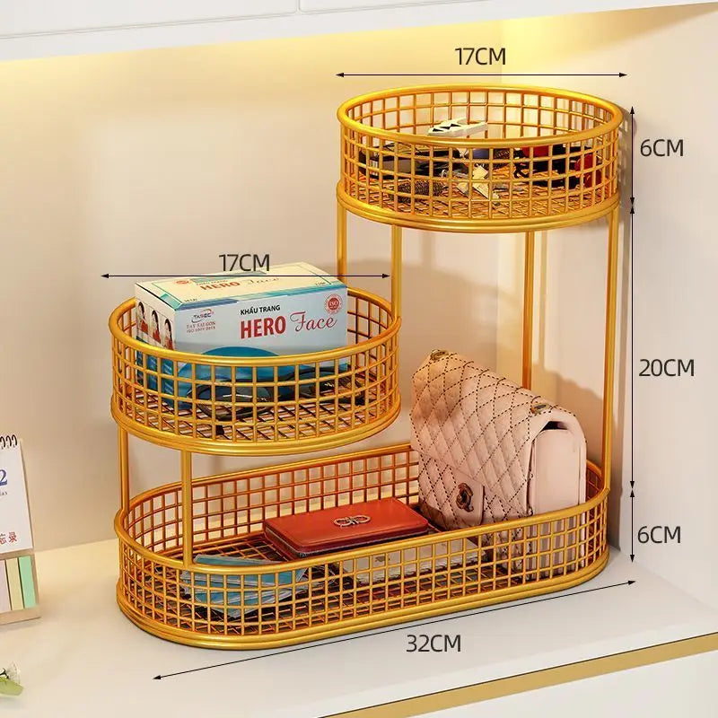 Fruit and Vegetable Storage Box Cosmetics Storage Rack Desktop Storage Rack Wrought Iron