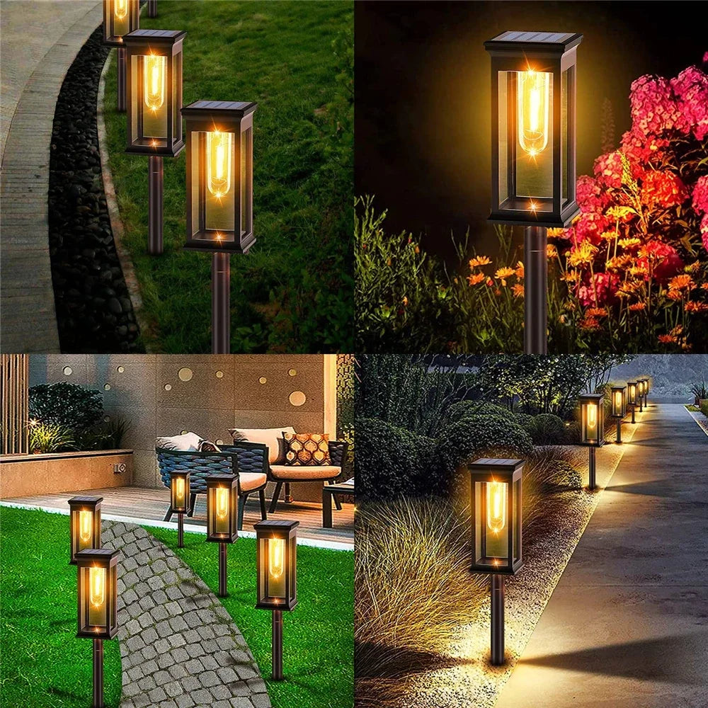 Solar Pathway Lights Waterproof take Lights Warm White Solar Light for Garden Walkway Driveway Yard Lawn